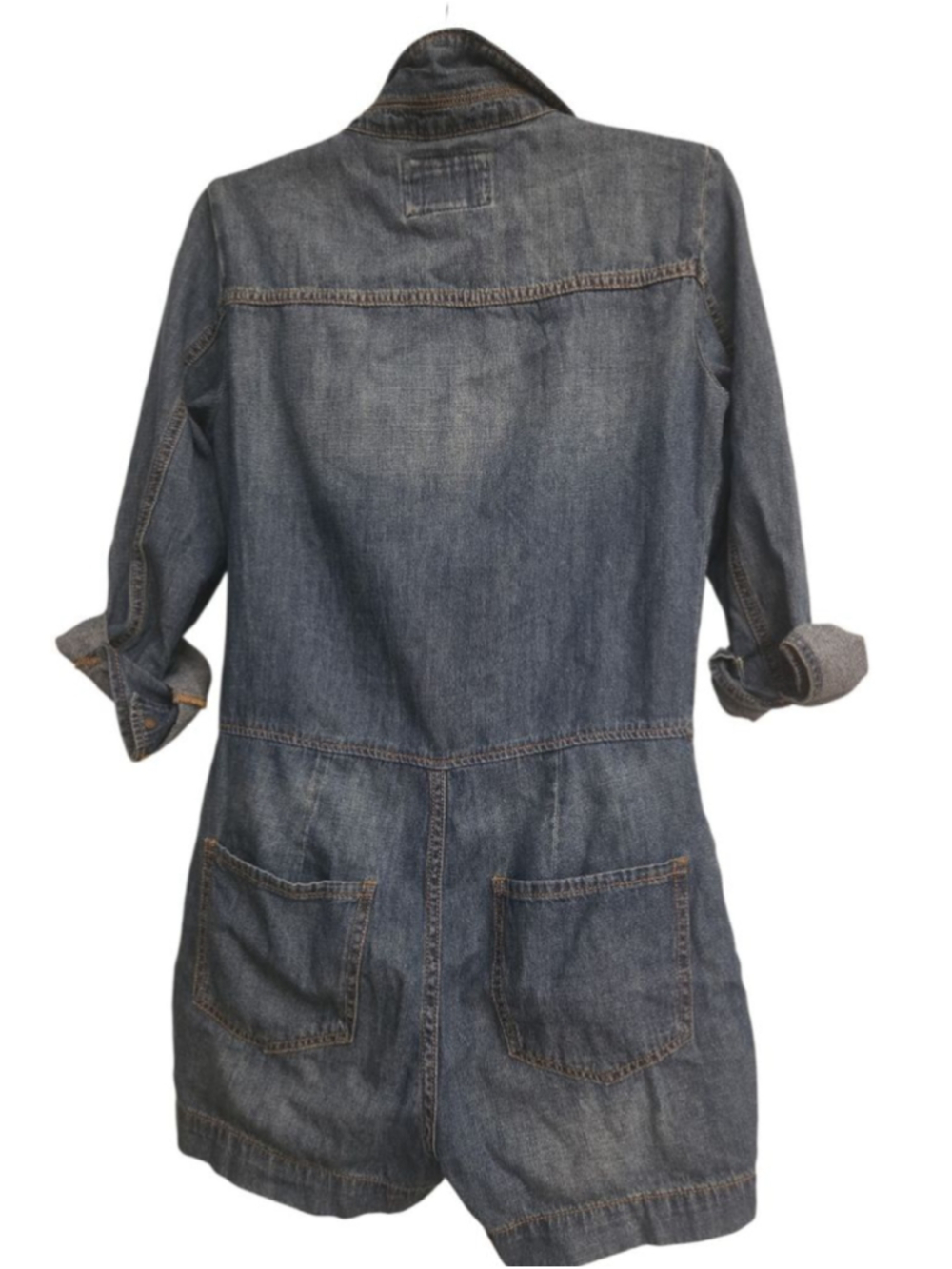 Women's Forever 21 Denim Romper S Blue - Picture 3 of 3